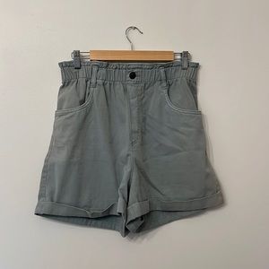 High waisted paper bag shorts